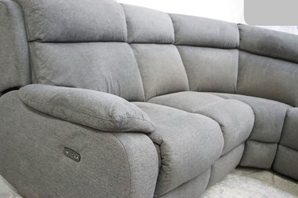 Furniture Village Moreno dark grey fabric electric reclining Corner Sofa3