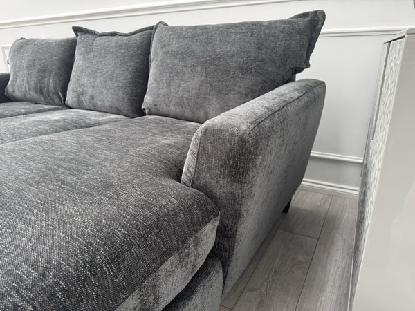 Furniture Village Sofia Dark Grey Fabric Corner Sofa with Chaise End10