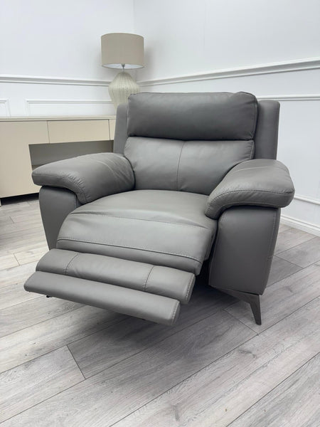 Furniture Village Missouri Power Recliner + Headrest Grey Leather Armchair10