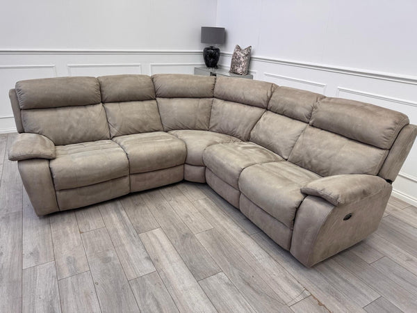 Furniture Village Moreno Power Reclining Corner Sofa In Beige Fabric6