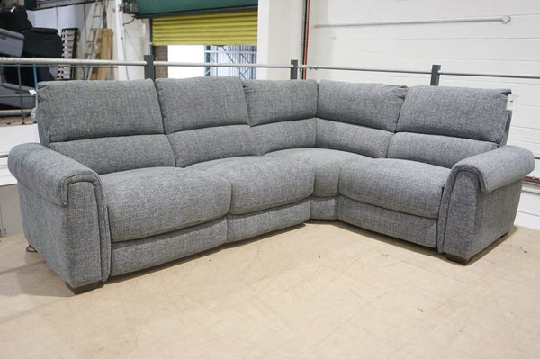 FV Nixon dark grey mix chunky cross weave fabric Static corner Sofa0