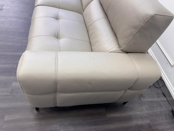 Furniture Village New York Power Recliner 3 Seater Sofa Pale Grey Leather12