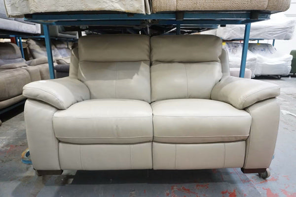 Furniture Village Moreno Feather grey leather electric reclining 2 seater sofa0