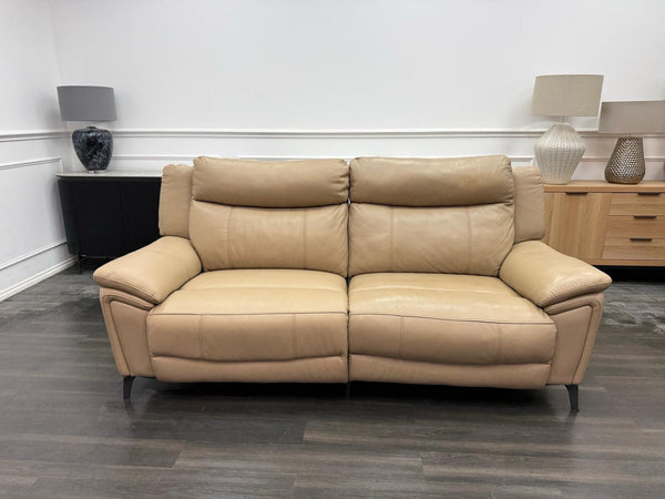 DFS Wren Power Recliner 3 Seater Sofa In Taupe Leather2