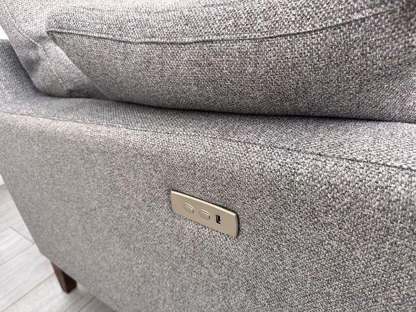 Furniture Village UNIQA Grey Fabric 3 Seater Power Recliner & Loveseat Sofa Set5