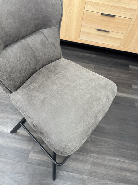 FV Loki Grey Fabric Swivel Dining Barstool With Handle (Choose Quantity)3