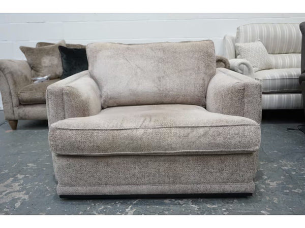 Duresta Monte Carlo mink chunky cross weave fabric snuggle armchair2