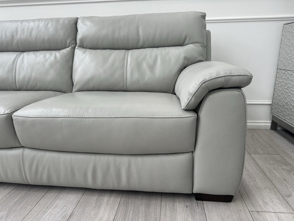 Furniture Village Light Grey Leather Sofa 3 Seater & Armchair Sofa Set11