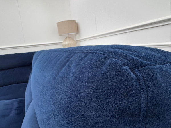 Furniture Village Contempo Power Recliner Corner Sofa In Navy Blue Velvet16