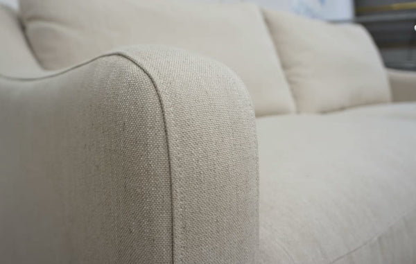 Housing Units grey hopsack fabric 3 seater Sofa4
