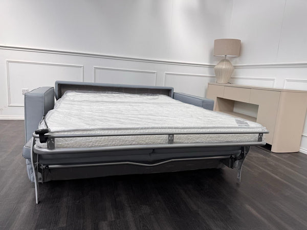 DFS Sonno 3 Seater Sofabed In Baby Blue Leather Electric Power Pull Out18