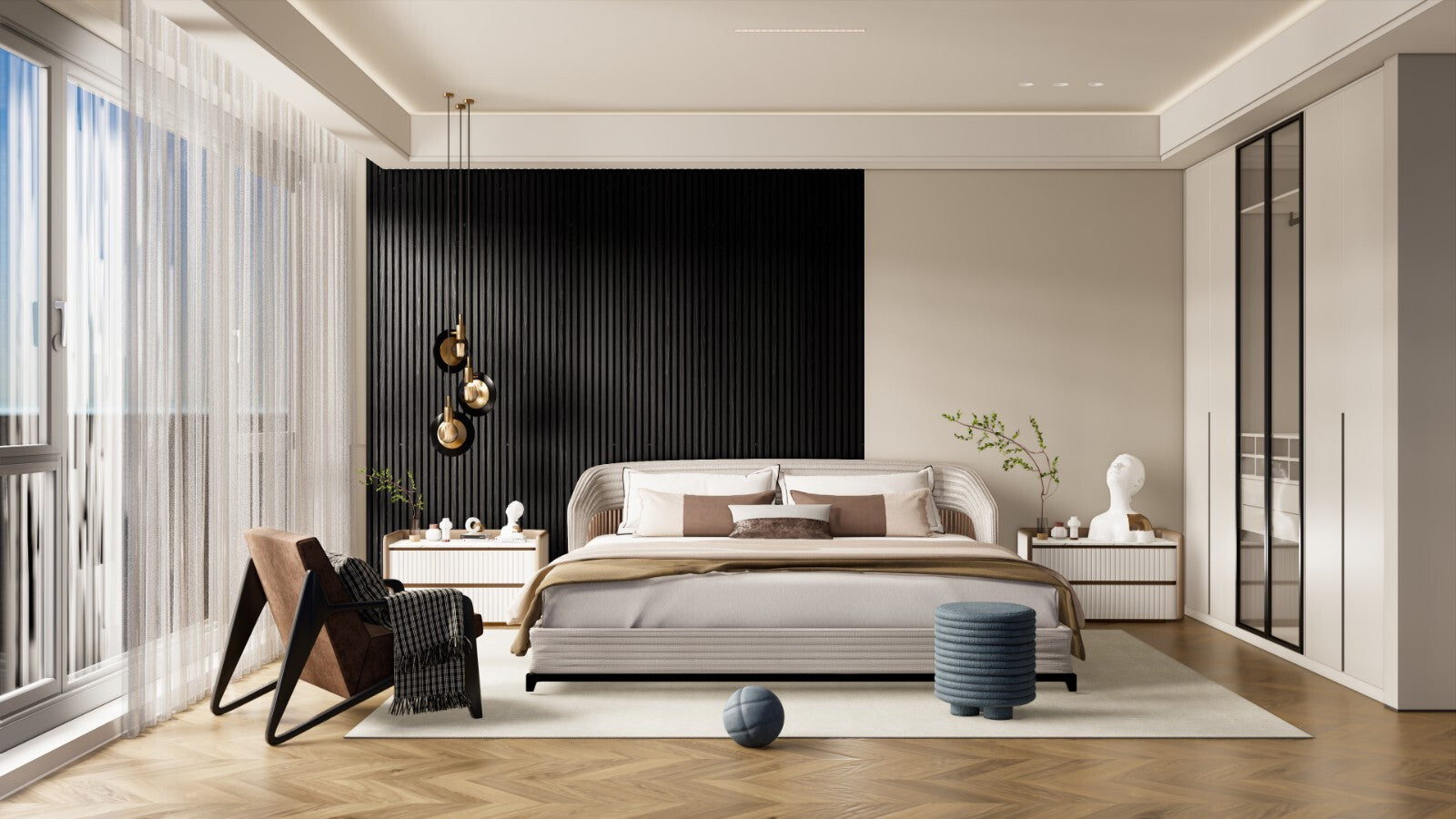 NEW Premium Acoustic Slat Real Wood Wall Panel - Black / 2.4m x 0.6m (1.44m2)0