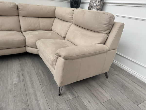 Furniture Village Contempo Static Corner Sofa In Beige Fabric10