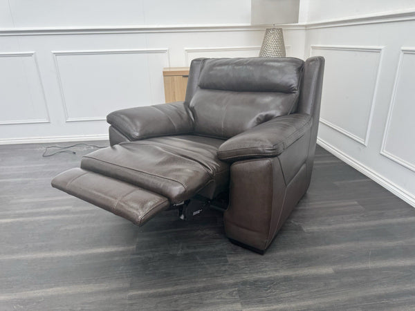 DFS Manual Recliner Armchair Brown Leather7