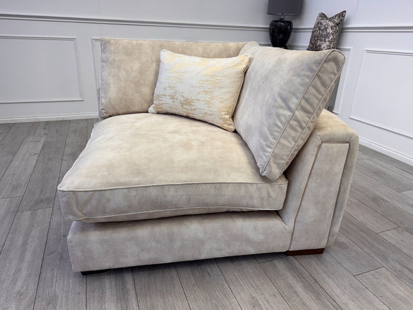 Sofology Emperor Modular Corner Unit Section Ivory/Cream Velvet Fabric5