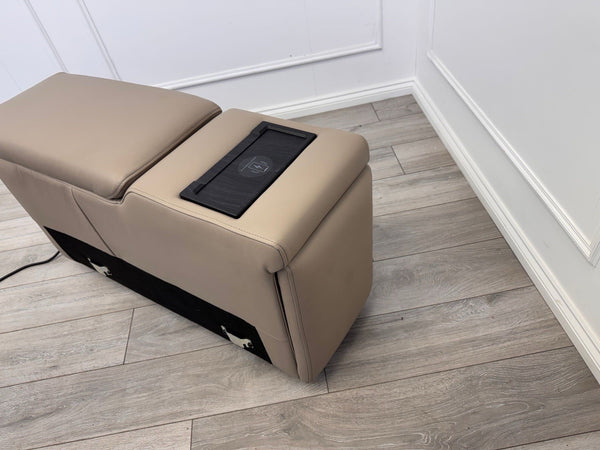 Sofology Plaza Console Stone Beige Leather Cup Holders Wireless Charging Socket4