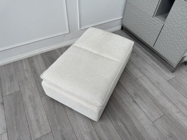 Furniture Village Starlight White Fabric Large Footstool Adjustable Chair1