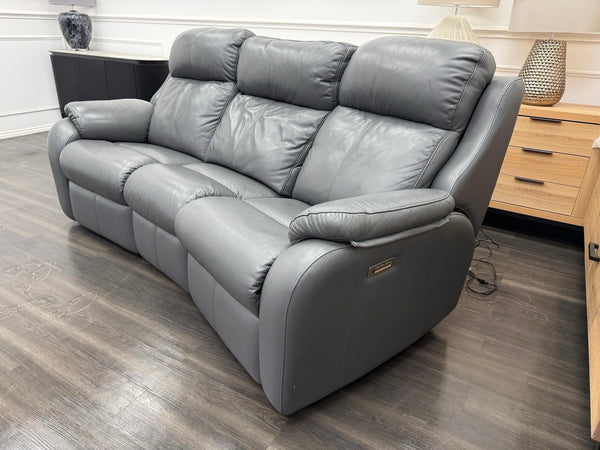 G Plan Kingsbury Capri Seal Leather 3 Seater Curved Sofa Power Recliner4