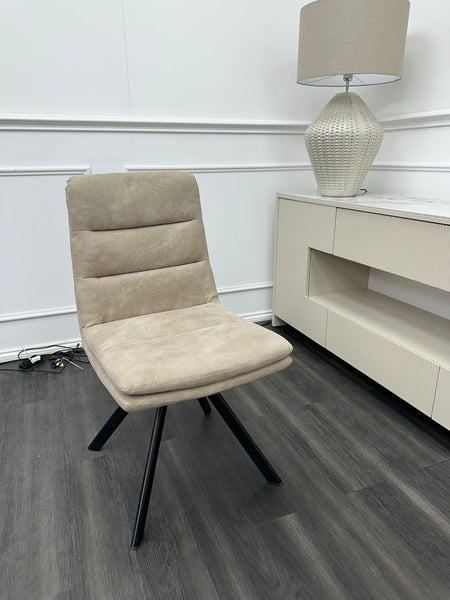 Furniture Village Njord Sand fabric swivel dining chair (Pre-sale)0