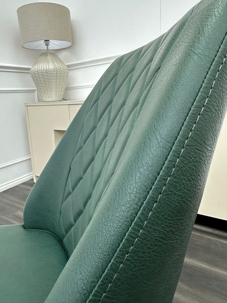 Furniture Village Mars/Jupiter green leather swivel dining chair (Pre-sale)4