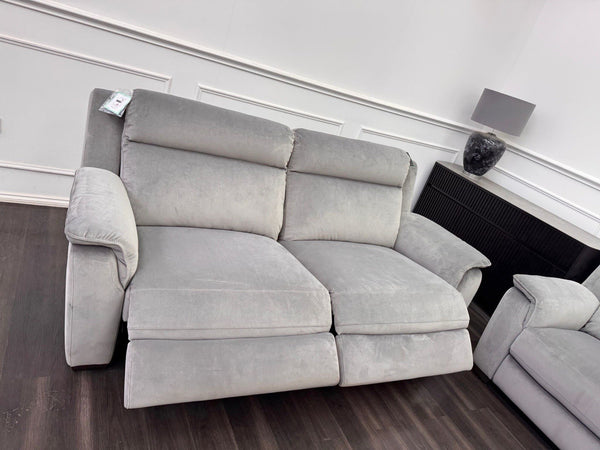 Furniture Village 3+3 Seater Sofa Set Power Recliner Grey Velvet18