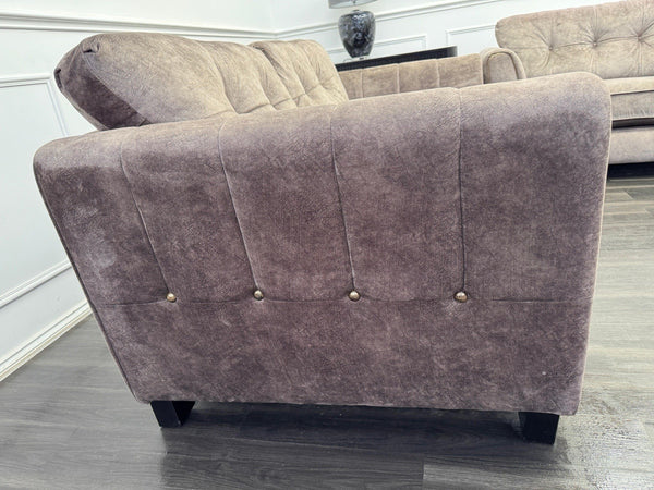 FURNITURE VILLAGE ARIANA 3 Seater Sofa Cuddle Set Classic Back Dapple Chocolate13