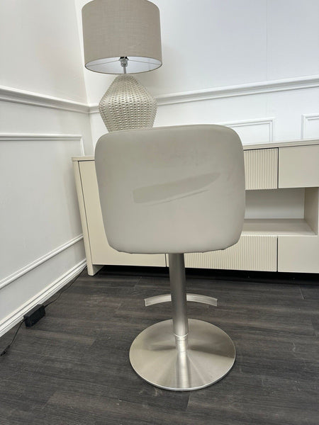 Furniture Village Avorio Grey Leather Swivel Dining Barstool (Pre-sale)2