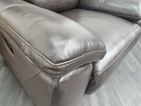 DFS Manual Recliner Armchair Brown Leather2