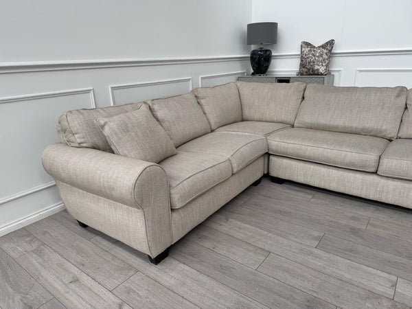 Sofology Nimbus Large Corner Sofa Beige Woven Fabric1