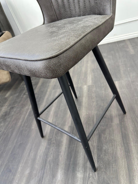 Furniture Village Aydin grey faux leather dining barstool 2