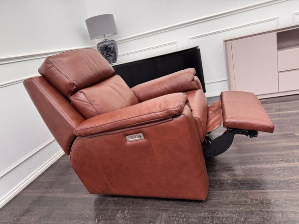 G Plan Thornbury Brown/Chestnut Leather Power Recliner Armchair6