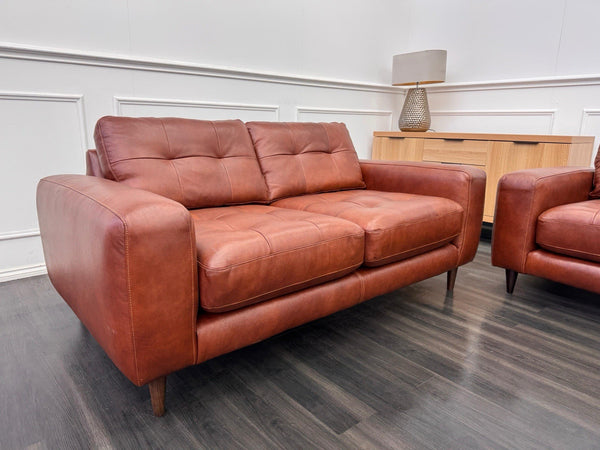 Barker And Stonehouse Houghton 2+2 Seater Sofas Brown Leather2