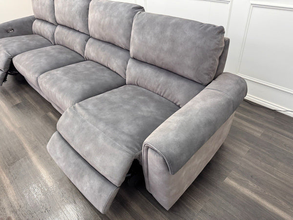 Furniture Village Nixon Large 4 Seater Sofa Power Recliner In Grey Lux Velvet8