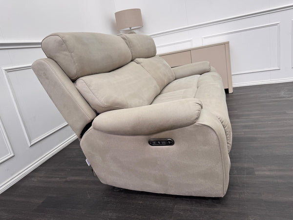 LA Z BOY Winchester Power Recliner 3 Seater Sofa In Beige Fabric Power Headrest5