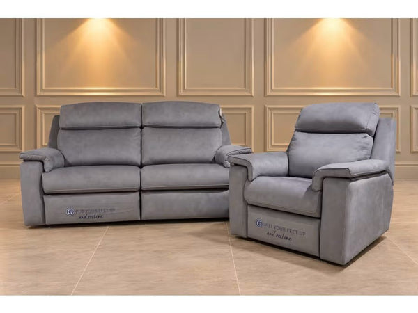 G Plan Ellis stingray charcoal 3 seater + armchair sofa set - power recliner 0