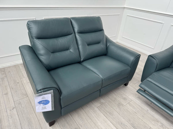 LAZYBOY MONZA STATIC 2 + 3 SEATER POWER RECLINER SOFA SET IN PETROL LEATHER6