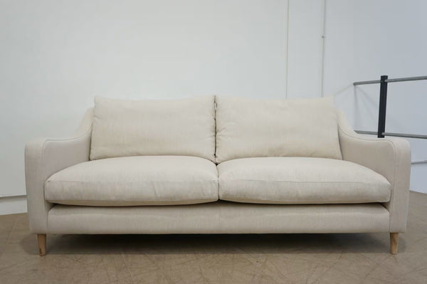Housing Units grey hopsack fabric 3 seater Sofa1