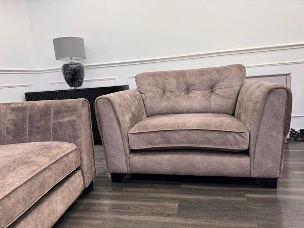 FURNITURE VILLAGE ARIANA 3 Seater Sofa Cuddle Set Classic Back Dapple Chocolate19