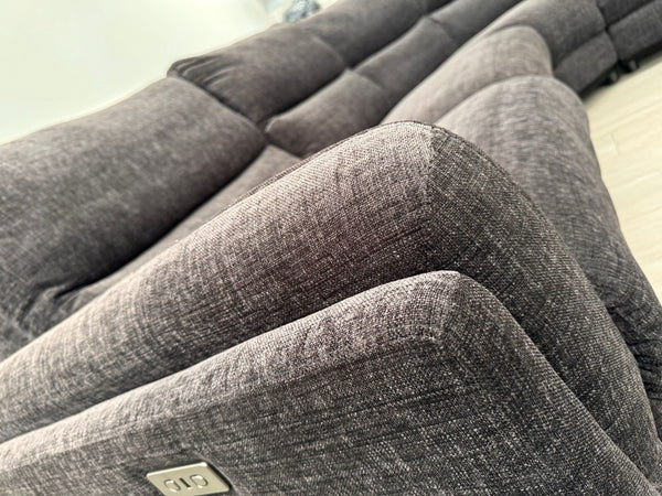 DFS Black Fabric Corner Sofa Power Recliner Modular Sofa5