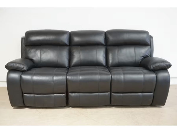 Furniture Village Moreno Black Leather Power Recliner 3 & 3 Seater Sofa Set6