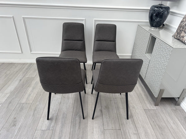 Furniture Village Bodahl Odin Set of 4 Grey Suede Dining Chairs3