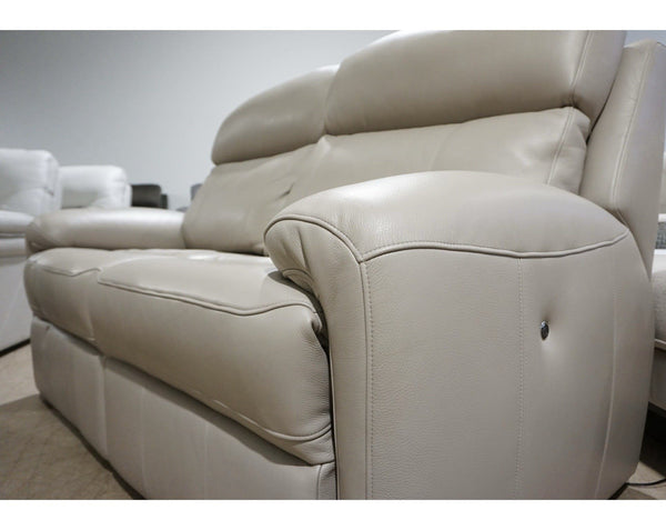 G Plan Hardy husk alabaster leather 2 seater heat sofa & Pwr Recliner Armchair4