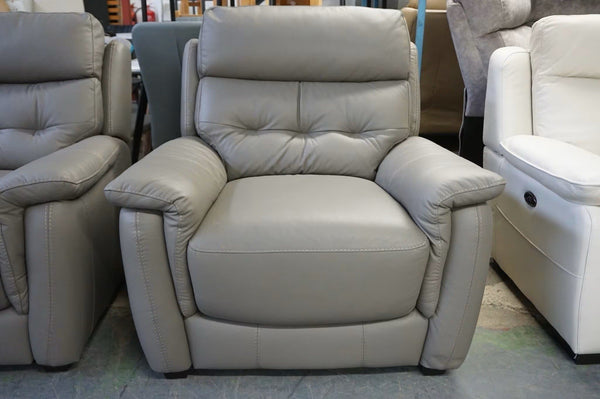 Furniture Village Springer elephant grey leather standard Pair Of Armchairs3