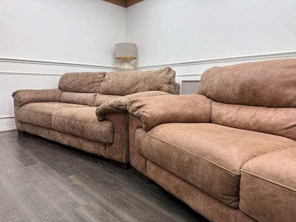 Sofology Santino 3 + 2 Seater Brown Tan  Aniline Leather Sofa Set22