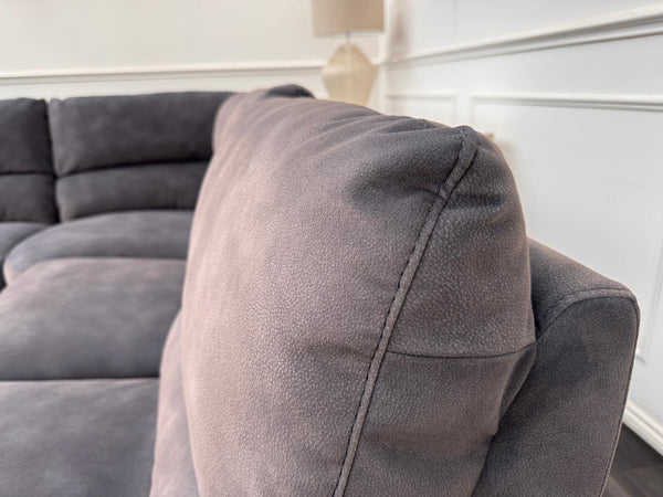Furniture Village Nixon Large Power Reclining Corner Sofa In Grey Lux Velvet9