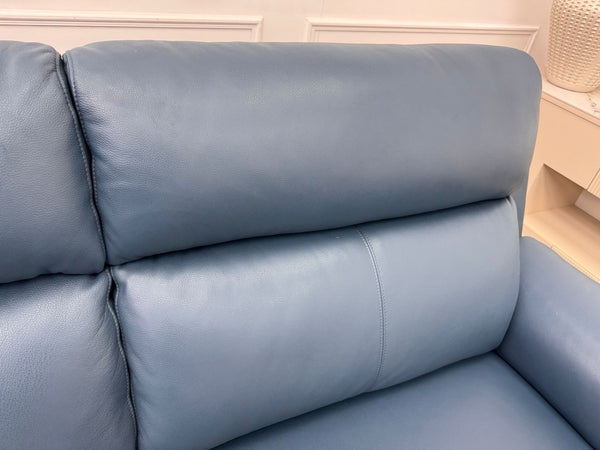 LA Z BOY Bella Static 3 Seater Sofa Navy Blue Leather5