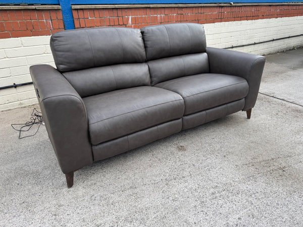 La-Z-Boy Dark Grey Leather 3 Seater Power Recliner Sofa10