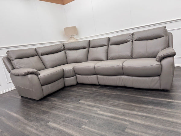 Furniture Village Snug Static L-Shape Corner Sofa In Grey Leather7