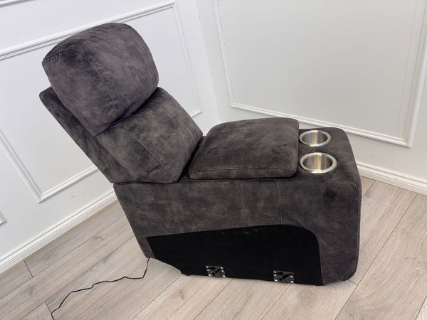 Sofology Radleigh Console Charcoal Velvet Cup Holders Storage1