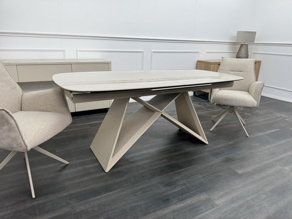 Furniture Village Mirage Large Extending Dining Table marble-effect ceramic top3